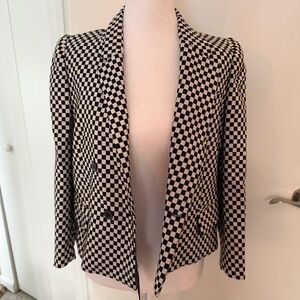 Zara Black and White Checkered Blazer